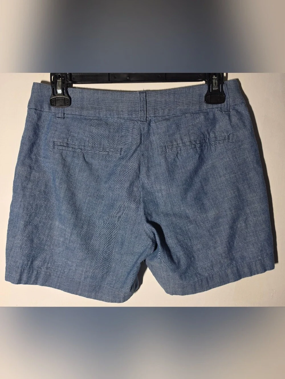 J. Crew Chambray-Style Flat-Front Shorts in Blue